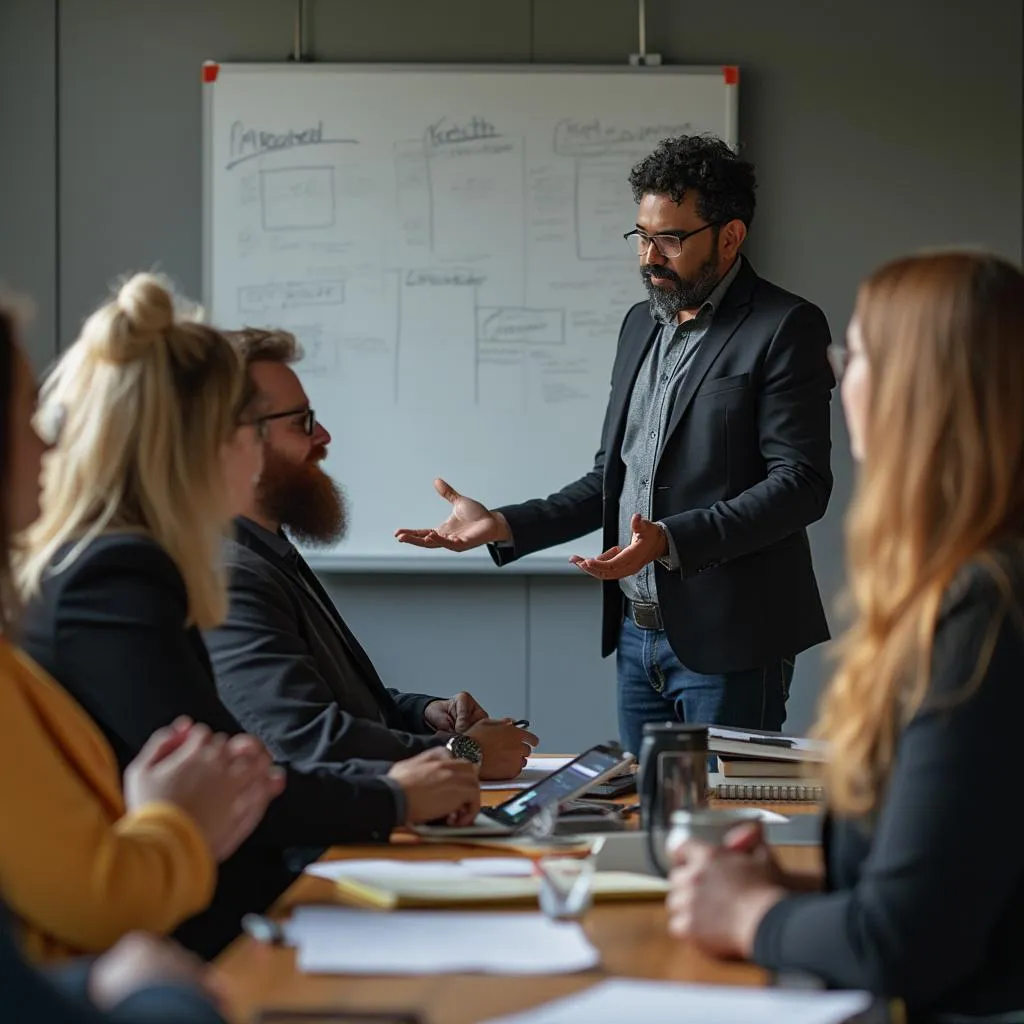 Business training workshop with engaged participants