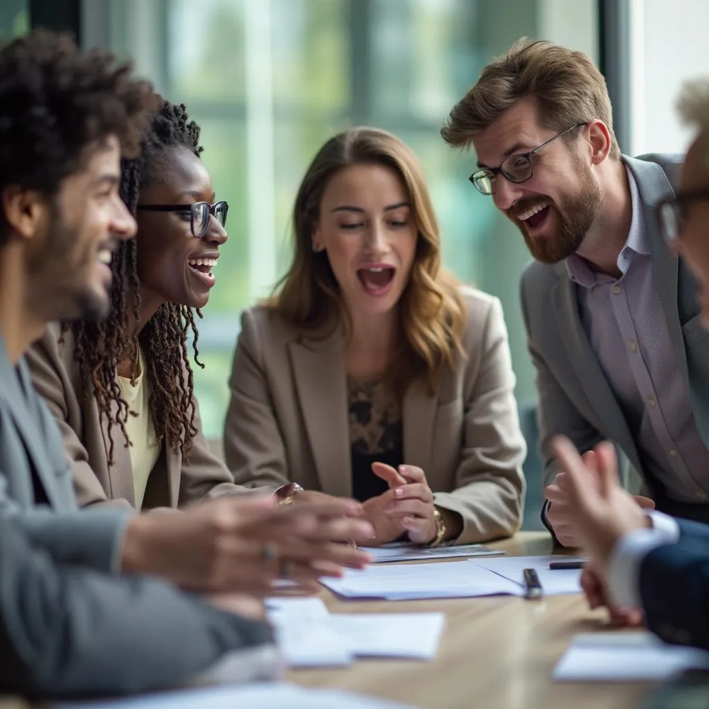 Business professionals in a strategic meeting