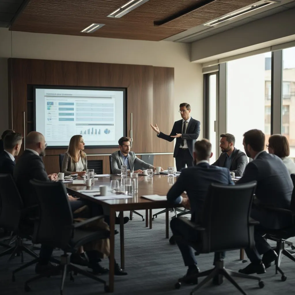 Consultant presenting to a board