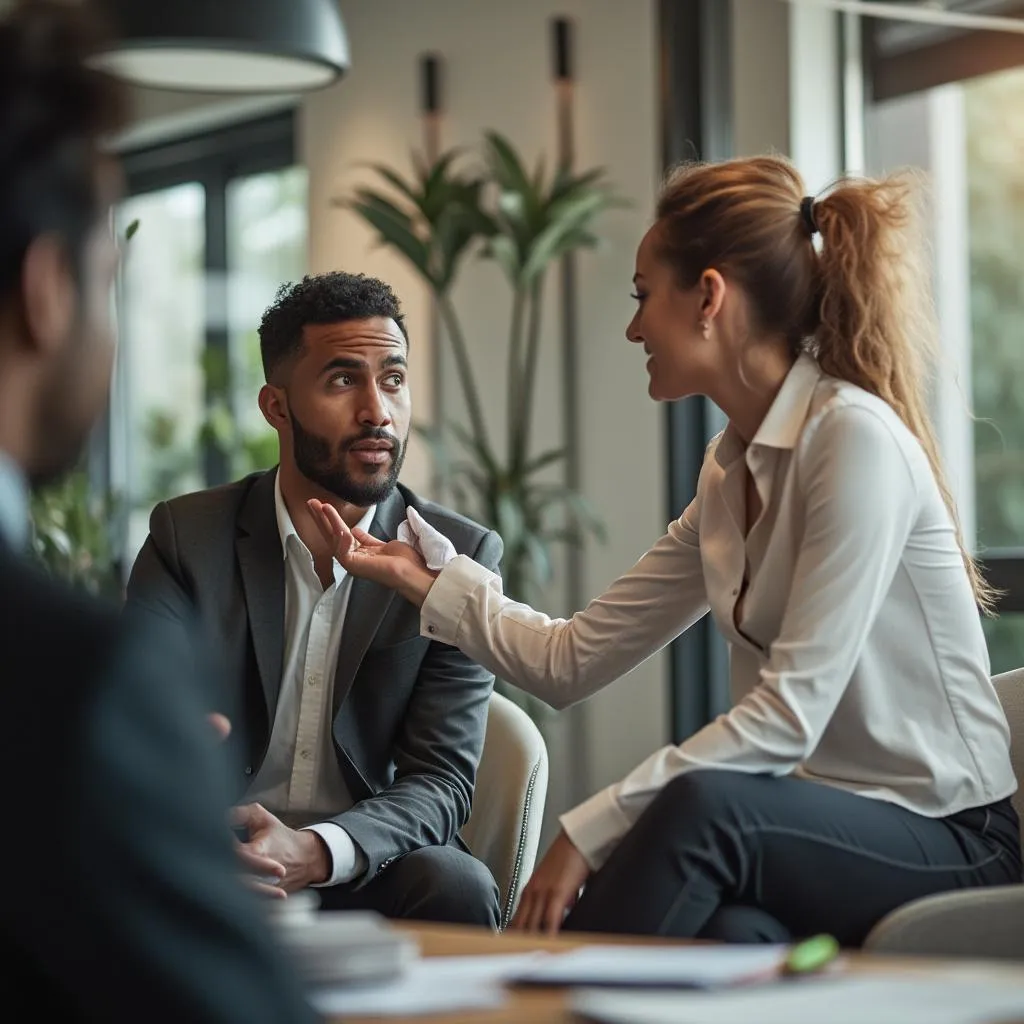 Consultant providing advice to a client